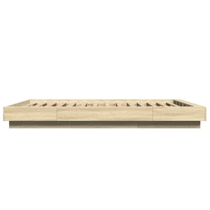 Bed Frame without Mattress Sonoma Oak 135x190 cm Double