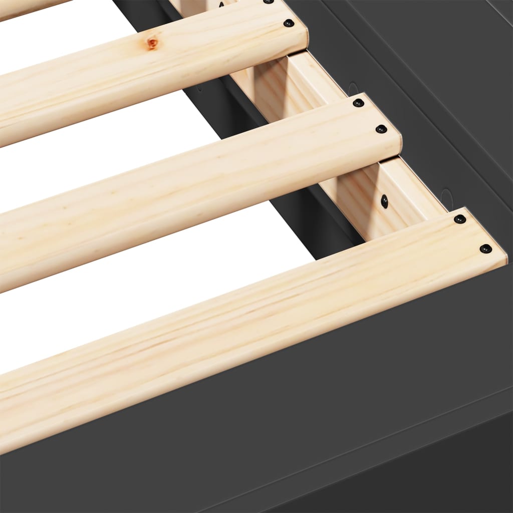 Bed Frame without Mattress Black 120x190 cm Small Double