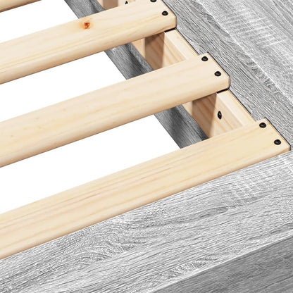 Bed Frame without Mattress Grey Sonoma 120x190 cm Small Double