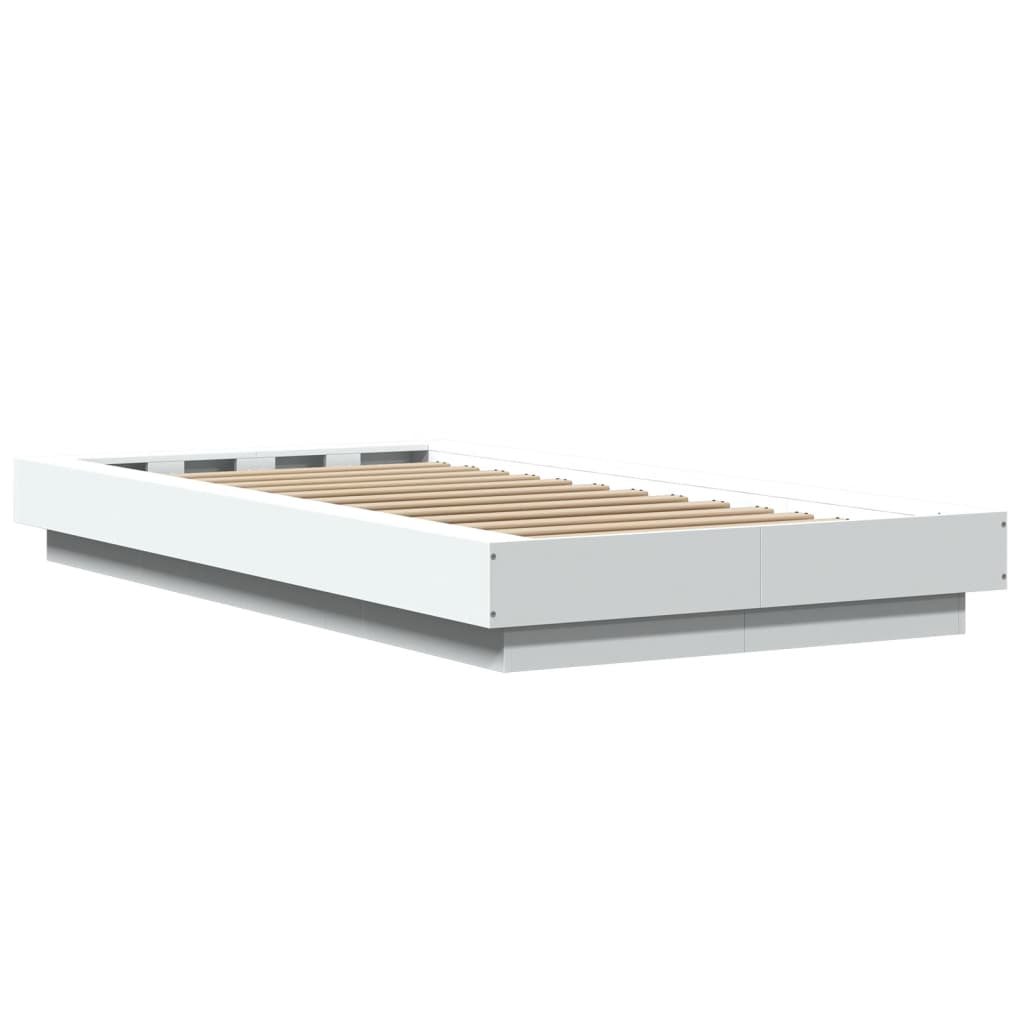 Bed Frame without Mattress White 90x190 cm Single