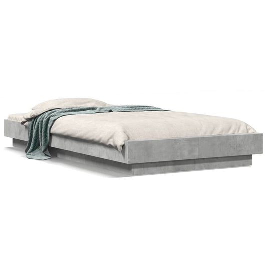Bed Frame without Mattress Concrete Grey 90x190 cm Single