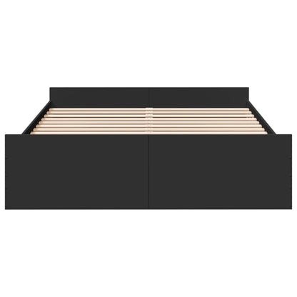 Bed Frame with Drawers without Mattress Black 150x200 cm King Size
