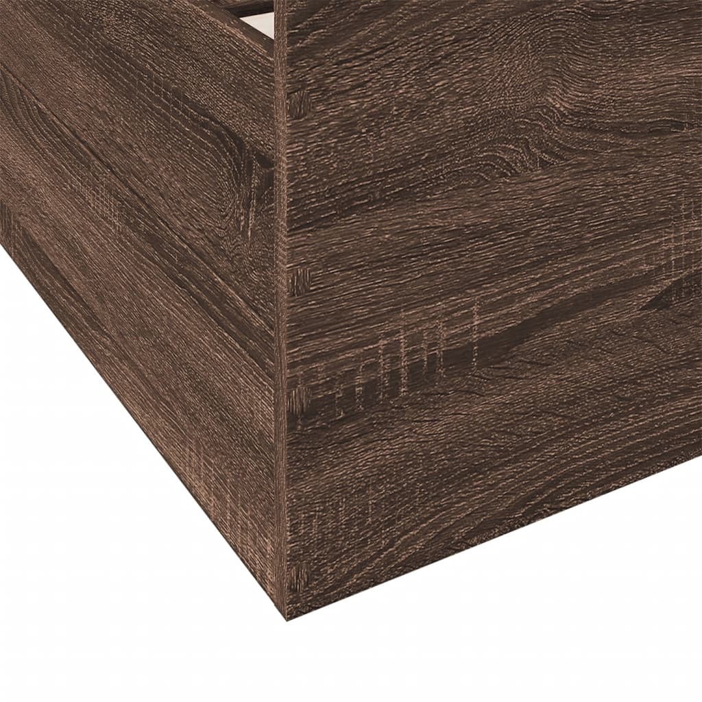Bed Frame with Drawers without Mattress Brown Oak 140x190 cm