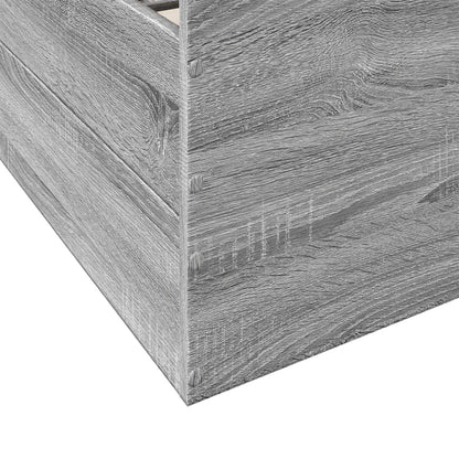 Bed Frame with Drawers without Mattress Grey Sonoma 100x200 cm