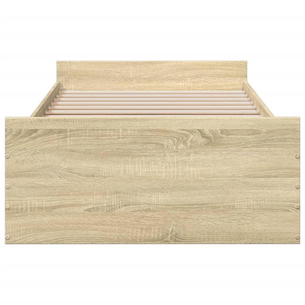 Bed Frame with Drawers without Mattress Sonoma Oak 90x190 cm Single