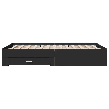Bed Frame with Drawers without Mattress Black 120x190 cm Small Double