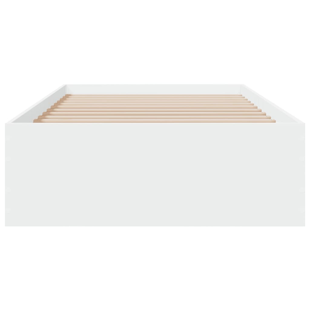 Bed Frame with Drawers without Mattress White 75x190 cm Small Single
