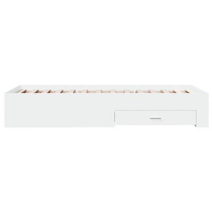 Bed Frame with Drawers without Mattress White 75x190 cm Small Single
