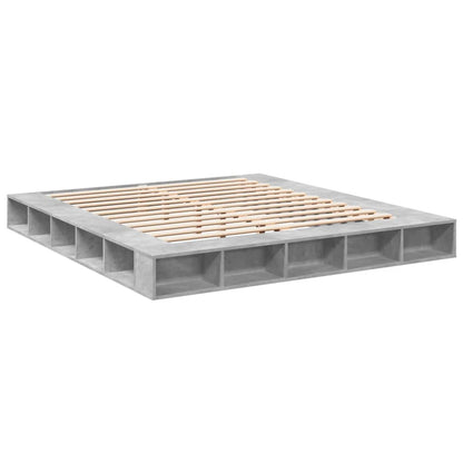 Bed Frame without Mattress Concrete Grey 200x200 cm