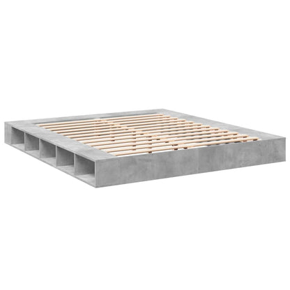 Bed Frame without Mattress Concrete Grey 200x200 cm