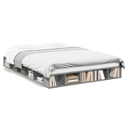 Bed Frame without Mattress Grey Sonoma 160x200 cm