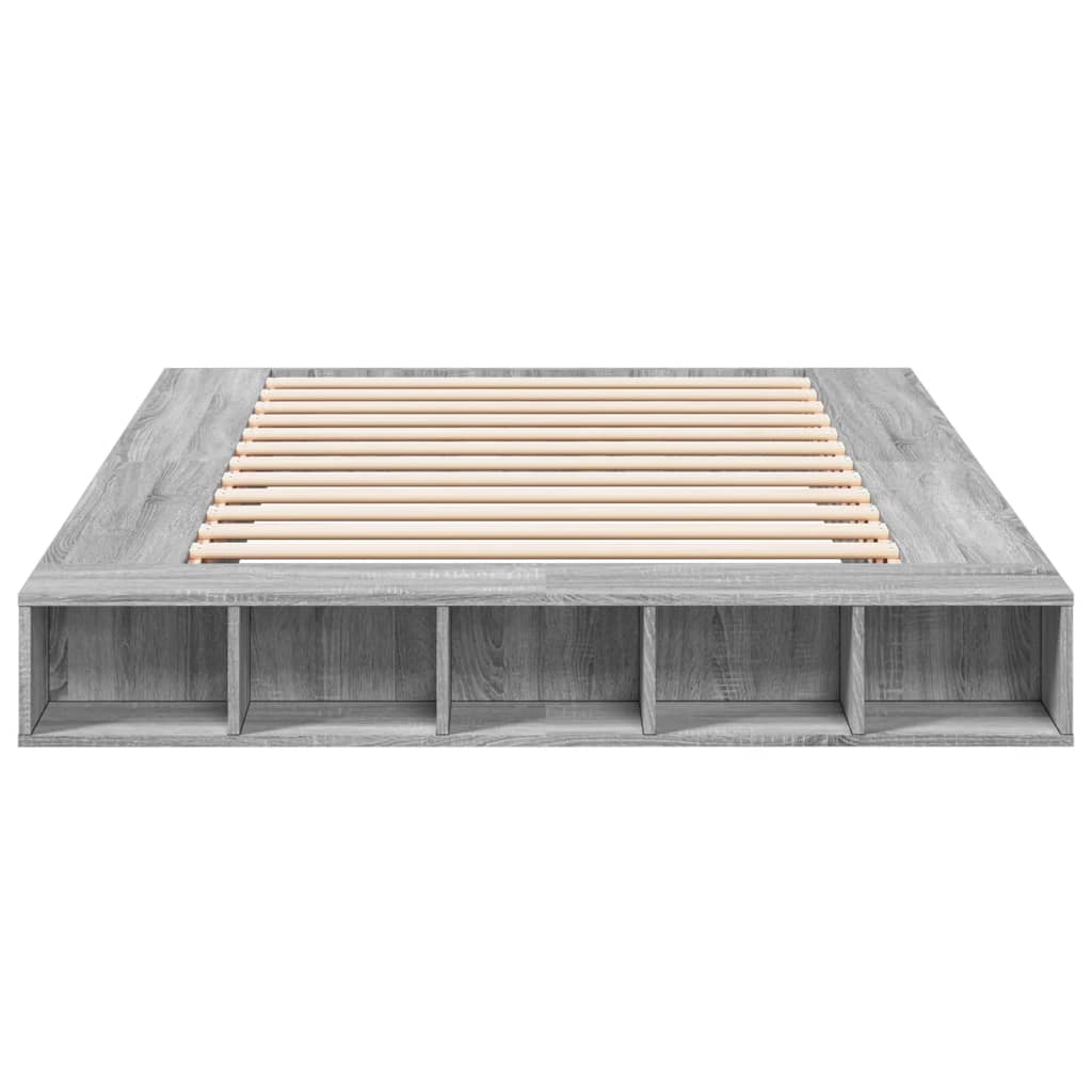 Bed Frame without Mattress Grey Sonoma 160x200 cm