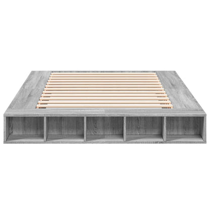Bed Frame without Mattress Grey Sonoma 160x200 cm