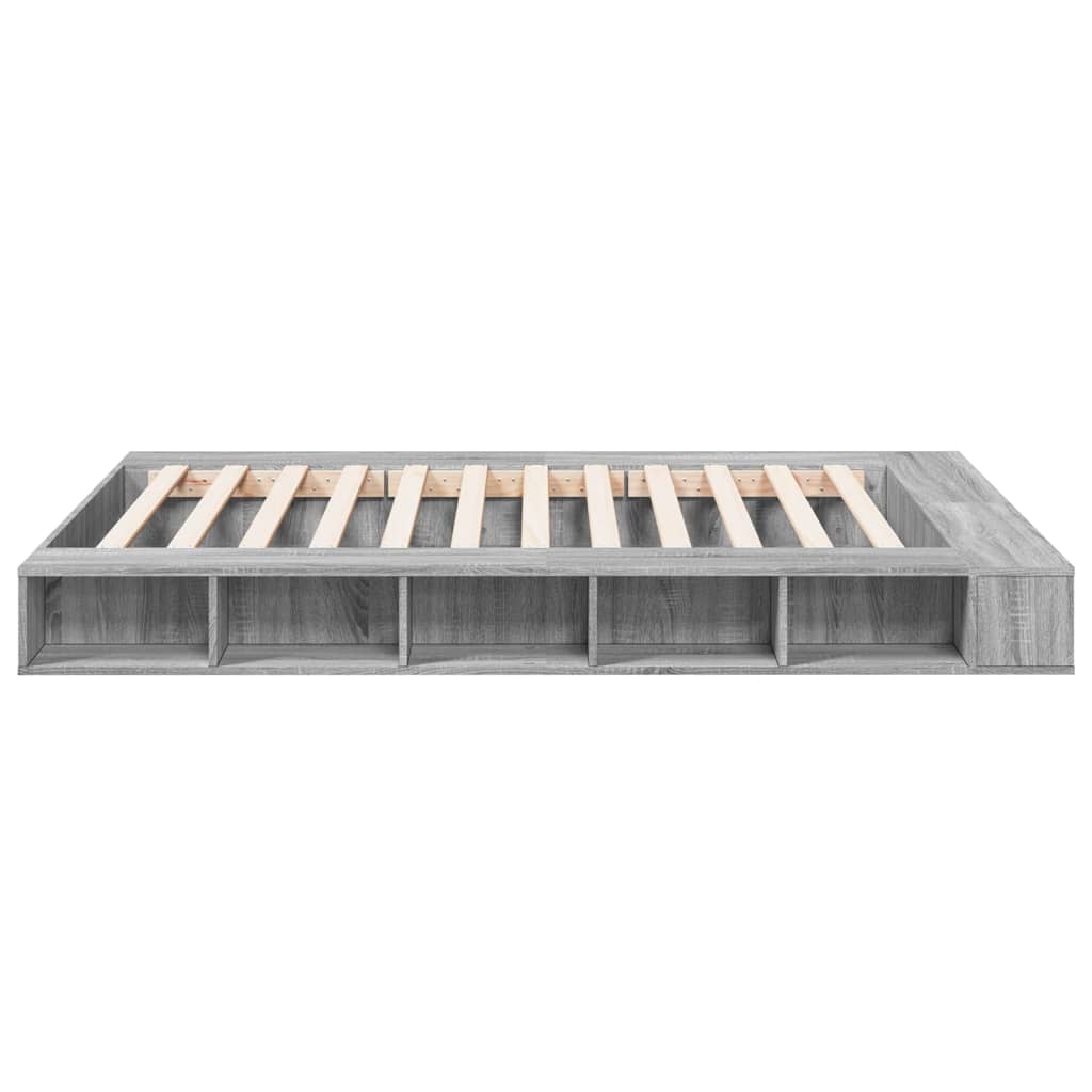 Bed Frame without Mattress Grey Sonoma 160x200 cm
