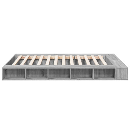 Bed Frame without Mattress Grey Sonoma 160x200 cm
