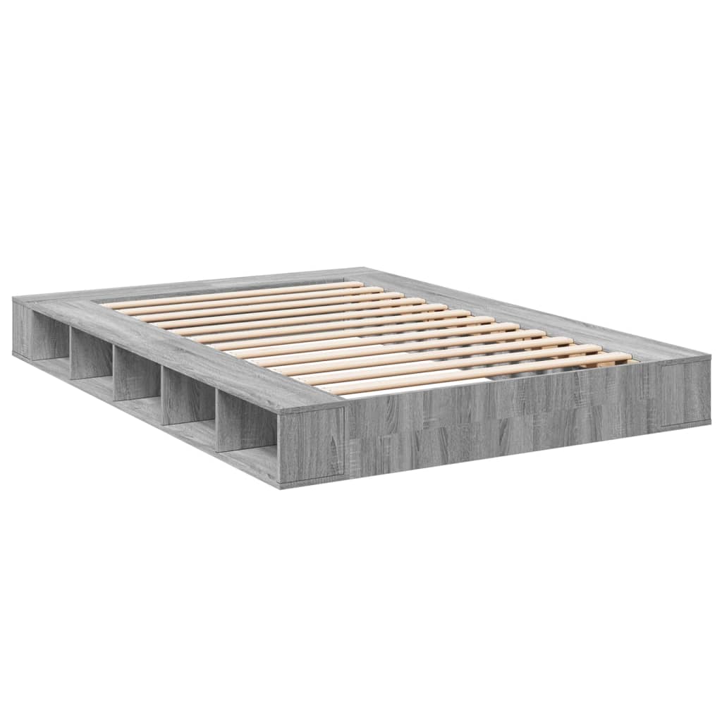 Bed Frame without Mattress Grey Sonoma 160x200 cm