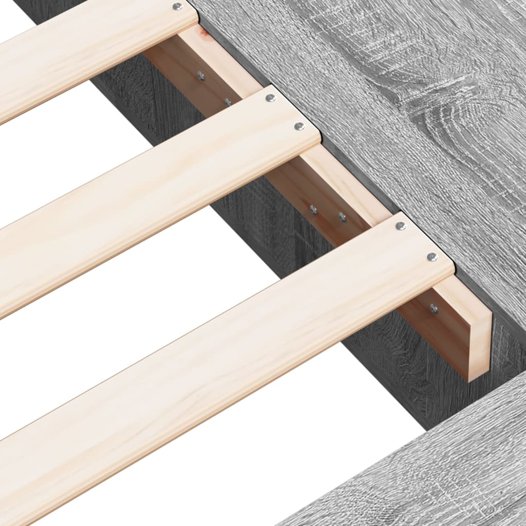Bed Frame without Mattress Grey Sonoma 160x200 cm