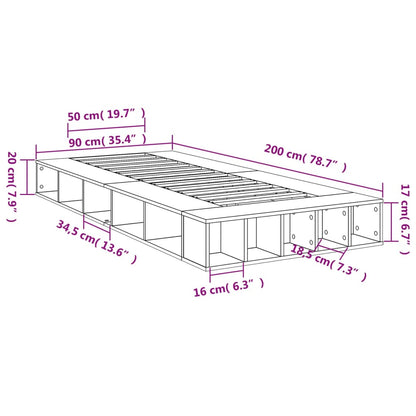 Bed Frame without Mattress White 90x200 cm