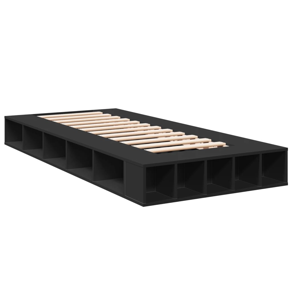 Bed Frame without Mattress Black 90x200 cm