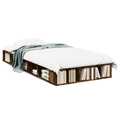 Bed Frame without Mattress Smoked Oak 90x200 cm