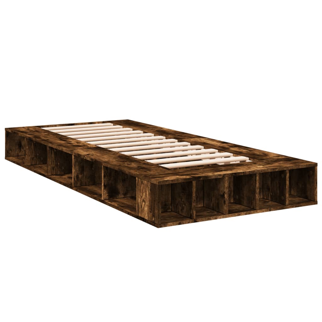 Bed Frame without Mattress Smoked Oak 90x200 cm