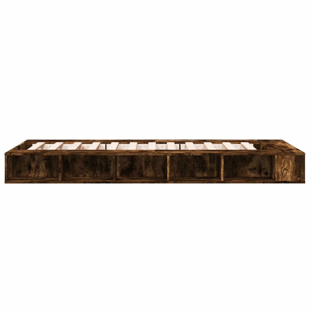 Bed Frame without Mattress Smoked Oak 90x200 cm