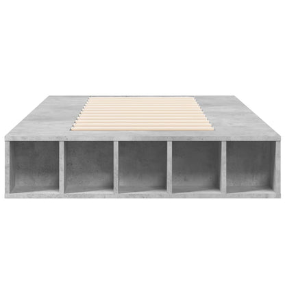Bed Frame without Mattress Concrete Grey 75x190 cm Small Single
