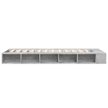 Bed Frame without Mattress Concrete Grey 75x190 cm Small Single