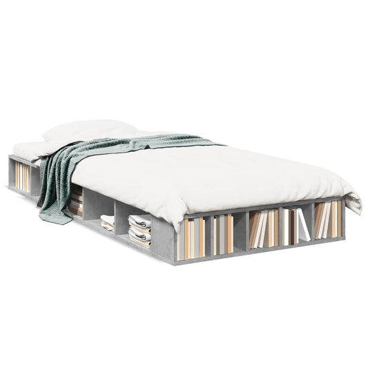 Bed Frame without Mattress Concrete Grey 75x190 cm Small Single