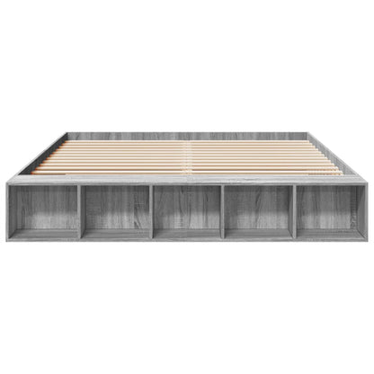 Bed Frame without Mattress Grey Sonoma 200x200 cm