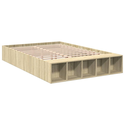 Bed Frame without Mattress Sonoma Oak 140x190 cm