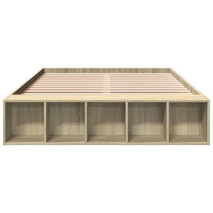 Bed Frame without Mattress Sonoma Oak 140x190 cm