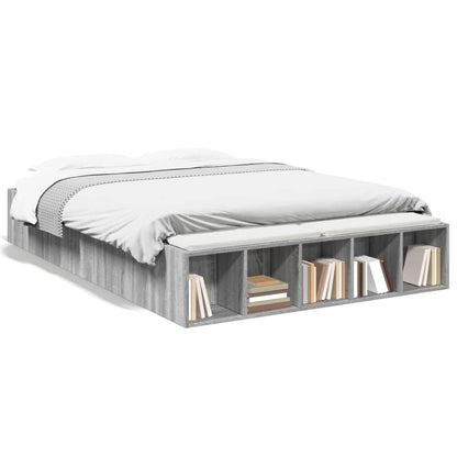Bed Frame without Mattress Grey Sonoma 140x190 cm