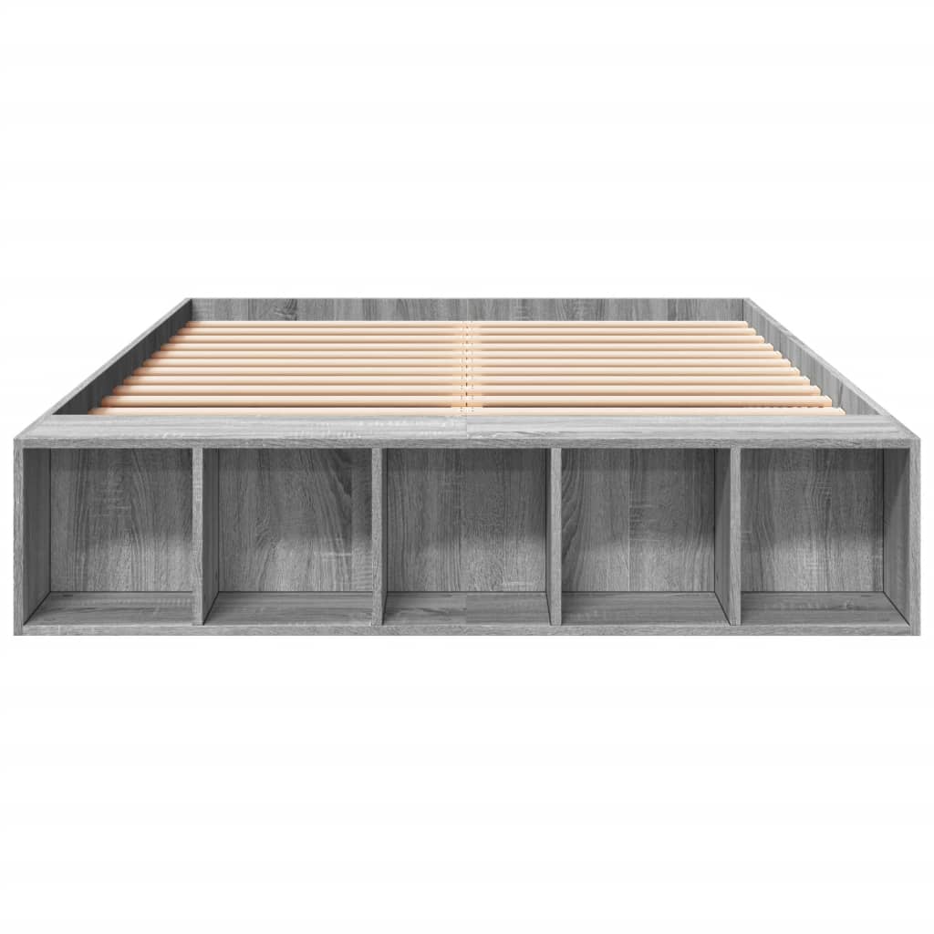 Bed Frame without Mattress Grey Sonoma 140x190 cm