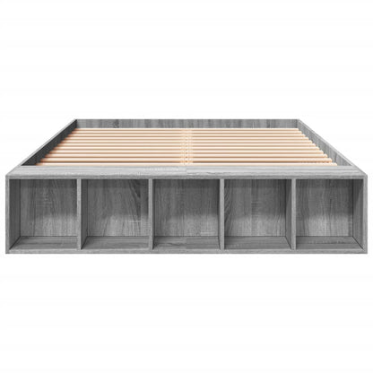 Bed Frame without Mattress Grey Sonoma 140x190 cm