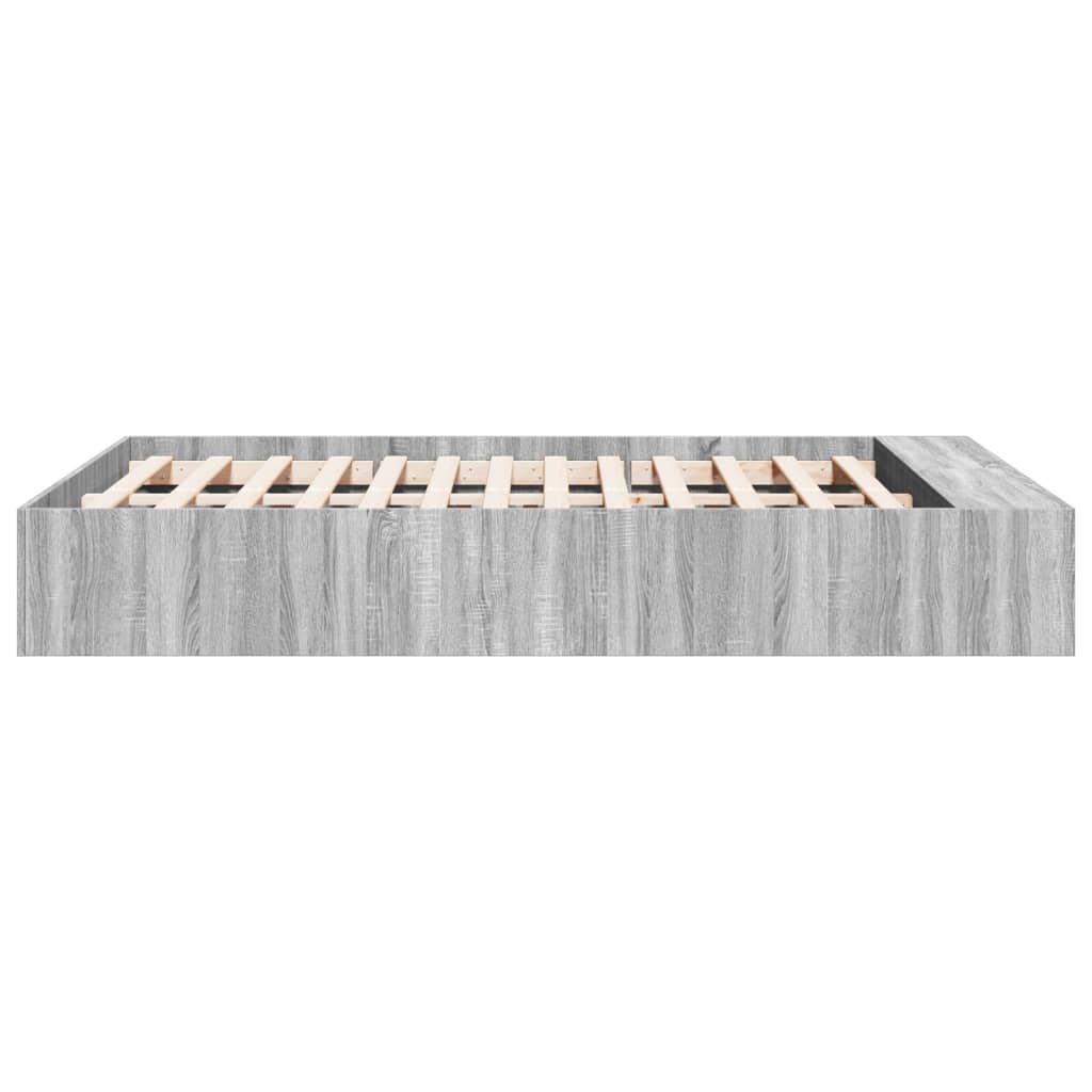 Bed Frame without Mattress Grey Sonoma 140x190 cm