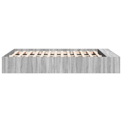 Bed Frame without Mattress Grey Sonoma 140x190 cm