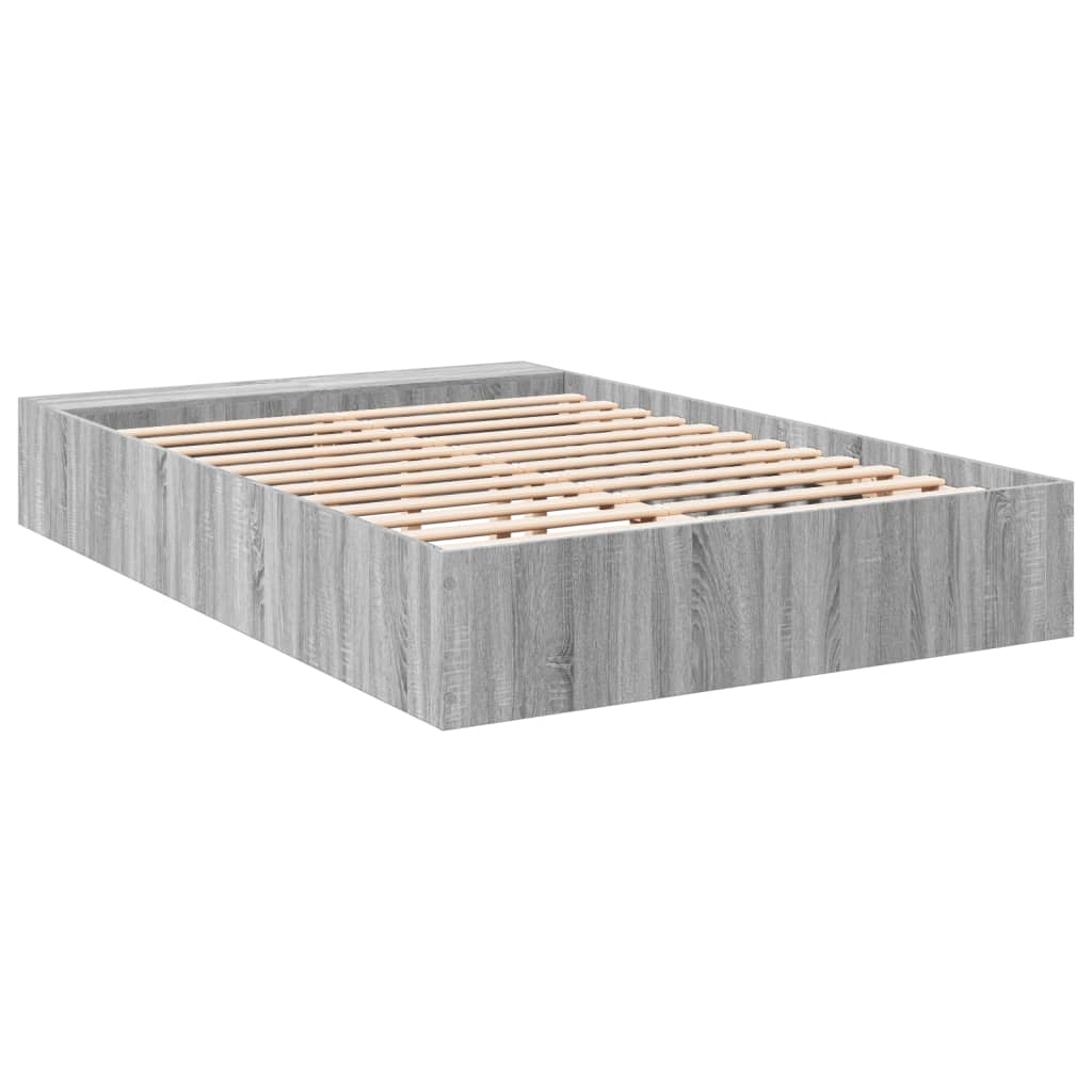 Bed Frame without Mattress Grey Sonoma 140x190 cm
