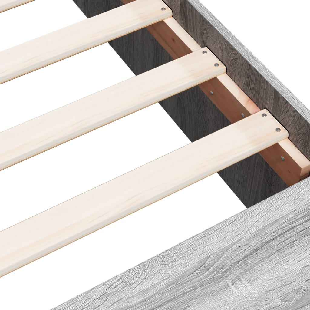 Bed Frame without Mattress Grey Sonoma 140x190 cm