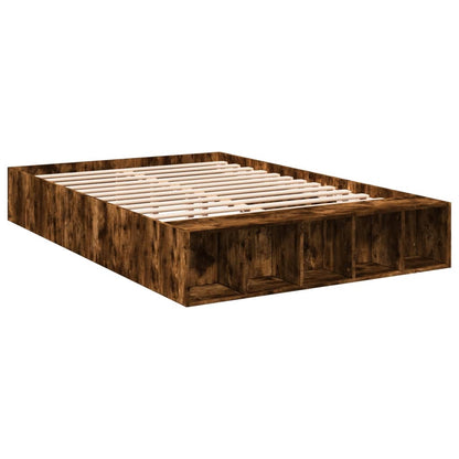 Bed Frame without Mattress Smoked Oak 135x190 cm Double