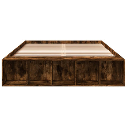 Bed Frame without Mattress Smoked Oak 135x190 cm Double