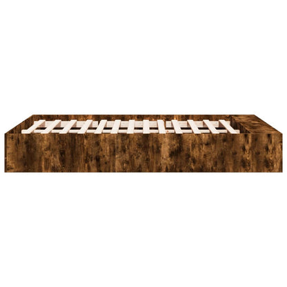 Bed Frame without Mattress Smoked Oak 135x190 cm Double