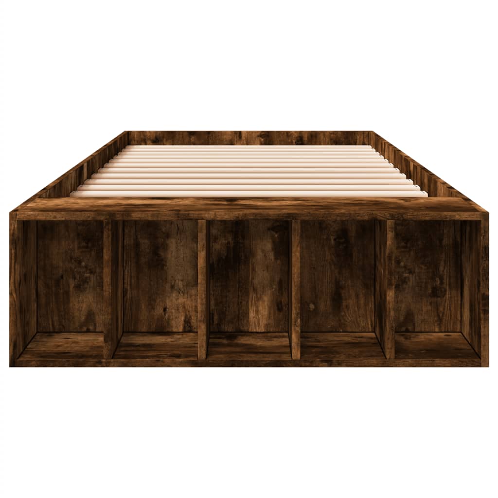Bed Frame without Mattress Smoked Oak 100x200 cm