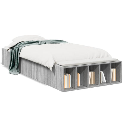 Bed Frame without Mattress Grey Sonoma 90x200 cm