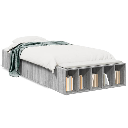 Bed Frame without Mattress Grey Sonoma 90x200 cm