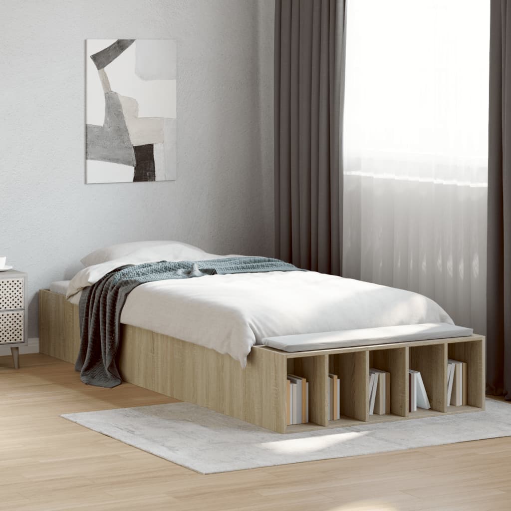Bed Frame without Mattress Sonoma Oak 90x190 cm Single