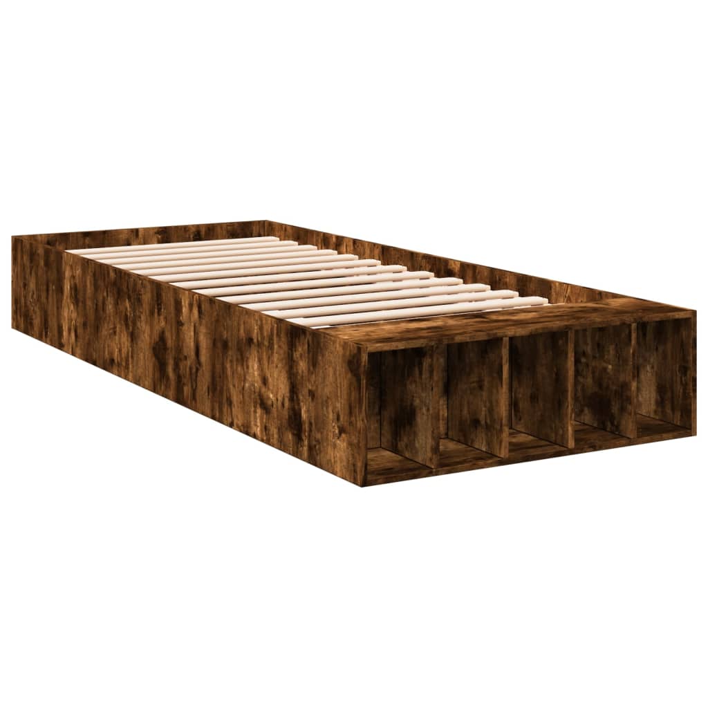 Bed Frame without Mattress Smoked Oak 90x190 cm Single