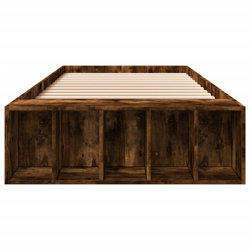 Bed Frame without Mattress Smoked Oak 90x190 cm Single