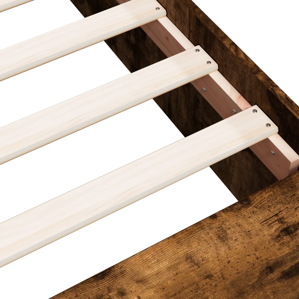 Bed Frame without Mattress Smoked Oak 90x190 cm Single