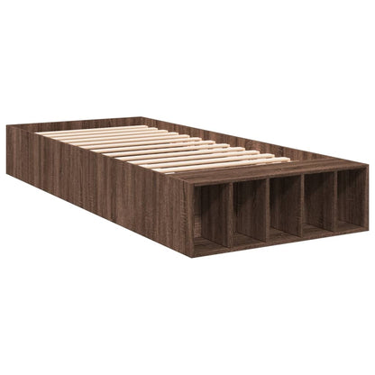 Bed Frame without Mattress Brown Oak 90x190 cm Single